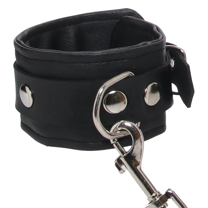 Vegan Leather Wrist Cuffs in Black Rouge Restraints