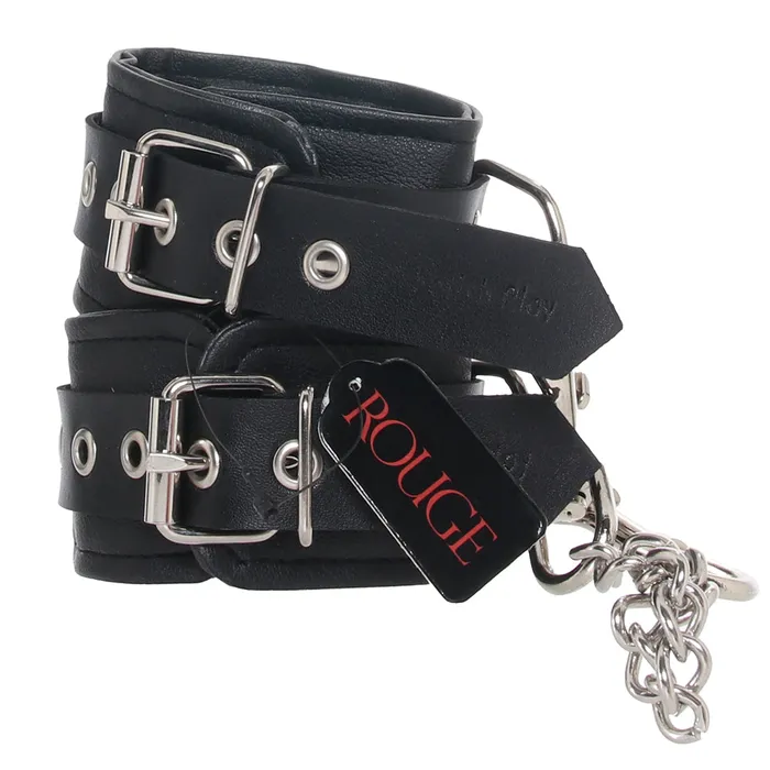 Vegan Leather Wrist Cuffs in Black Rouge Restraints