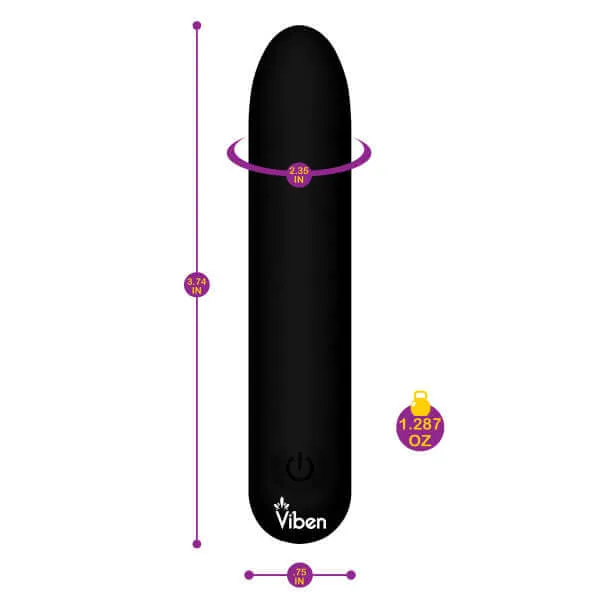 Viben Bombshell Mighty Bullet Vibrator 20 Functions Silky Smooth Pleasure Viben Female Sex Toys
