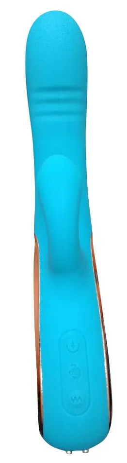 Vibrators Cloud 9 Health and Wellness Air Touch VI TriFunction Rabbit Vibrator Aqua Blue Cloud 9 Novelties