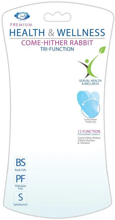 Vibrators Cloud 9 Health and Wellness Air Touch VI TriFunction Rabbit Vibrator Aqua Blue Cloud 9 Novelties