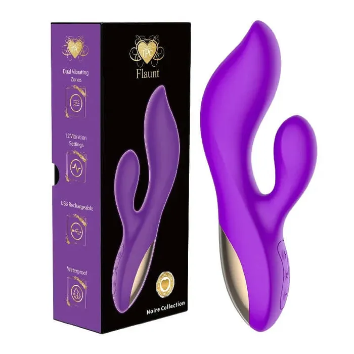 Vibrators Savage Lingerie Flaunt Ultra Rabbit Purple DualAction Vibrator with 12 Powerful Vibration Modes