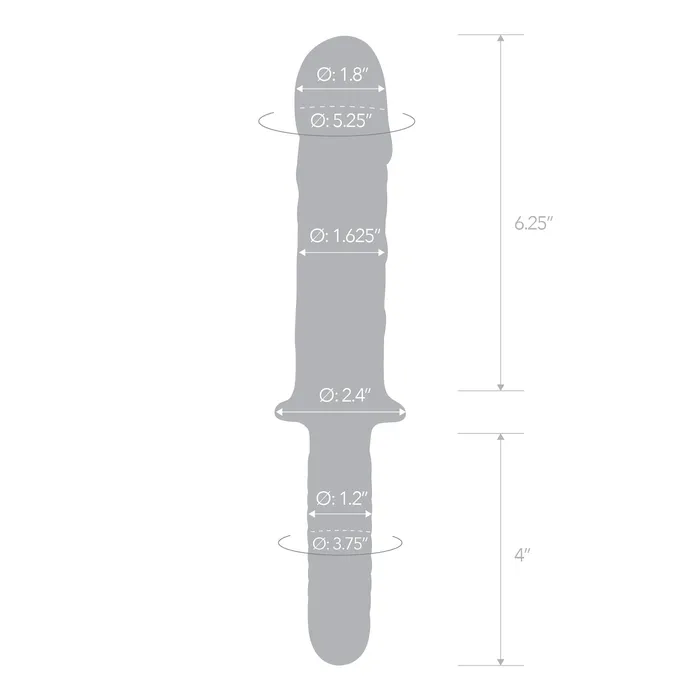 11 Girthy Cock Double Ended Dildo With Handle Gls Dildos