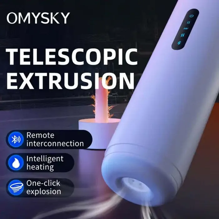 2024 new Masturbation cup Heated Telescopic Vibrating Masturbator Bluetooth Voice Control Omysky Male Sex Toys