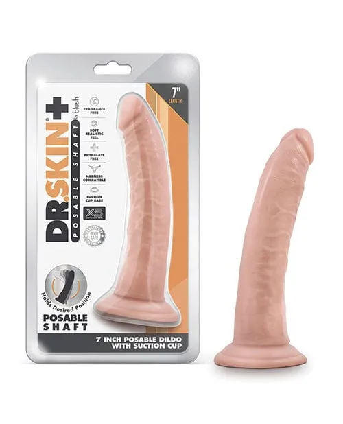 Blush Dr Skin Plus 7 Inch Posable Dildo Blush Novelties Dildos