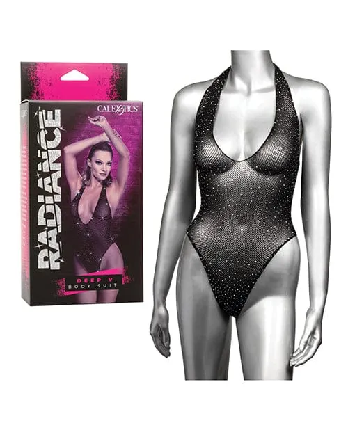 CalExotics Anal Radiance Deep V Body Suit Black Os