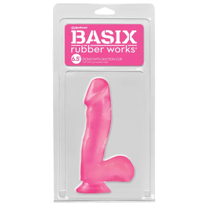 Dildos Pipedream Basix Rubber Works 65 Inch Dong With Suction Cup Pink Dildos Pipedream Basix Rubber Works 65 Inch Dong With Suction Cup Pink