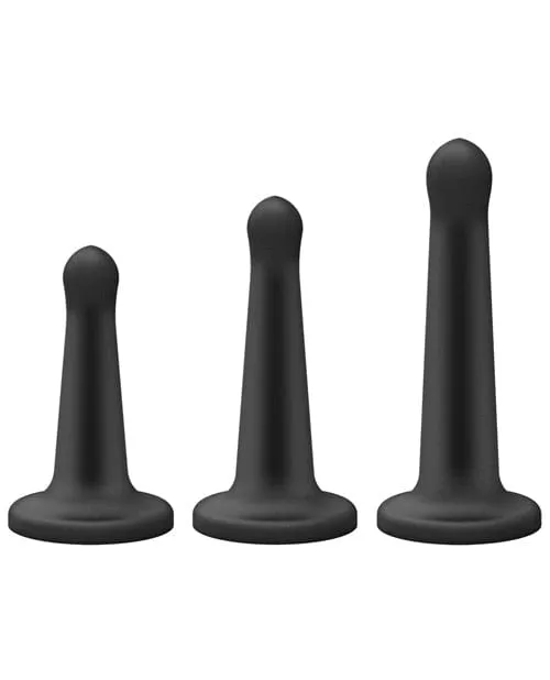 Dildos VacULock Silicone Pegging Set Black Doc Johnson Dildos VacULock Silicone Pegging Set Black Doc Johnson