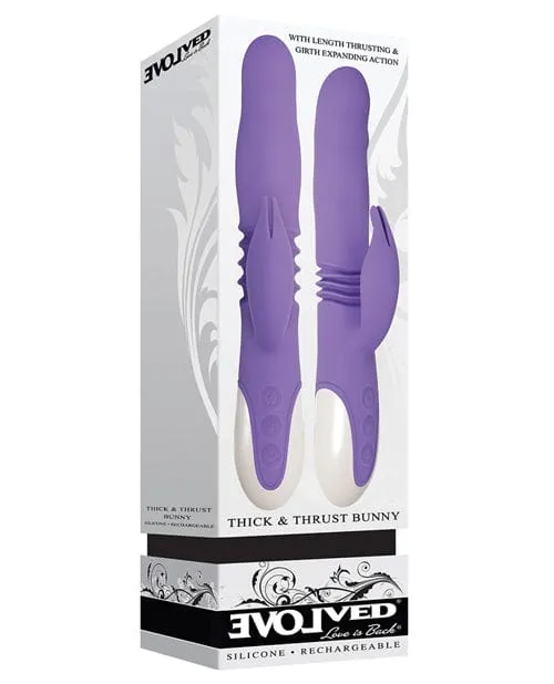 Evolved Novelties Vibrators Evolved Thick Thrust Bunny Dual Stim Rechargeable Purple Evolved Novelties Vibrators Evolved Thick Thrust Bunny Dual Stim Rechargeable Purple