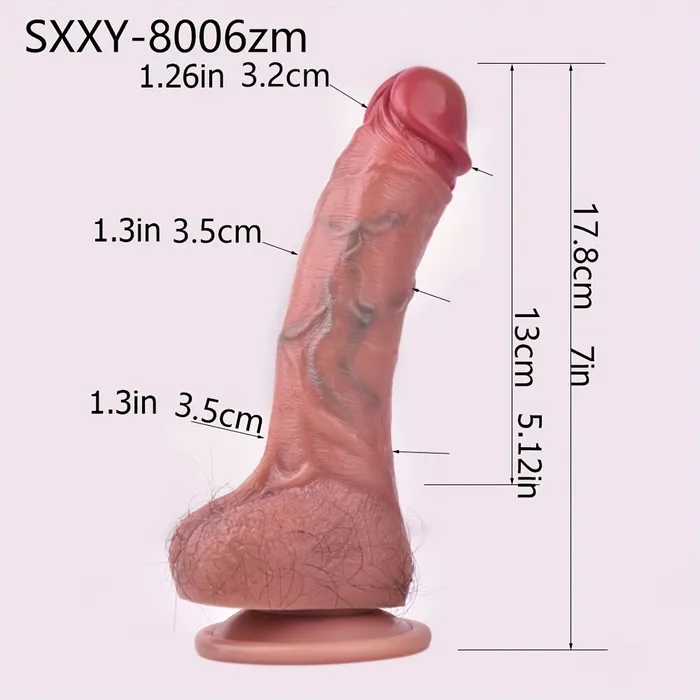 Female Sex Toys FAAKS8006ZM Silicone Realistic Dildo Planted Hair Penis With Suction Cup FAAK