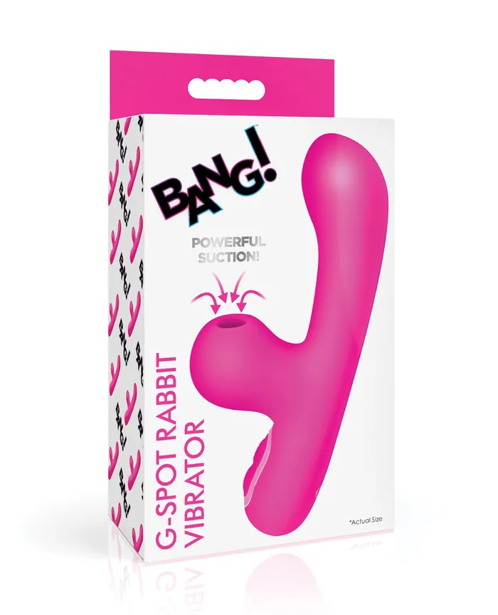 Female Sex Toys XR Brands Bang 10X GSpot Rabbit Vibrator with Suction Pink Female Sex Toys XR Brands Bang 10X GSpot Rabbit Vibrator with Suction Pink