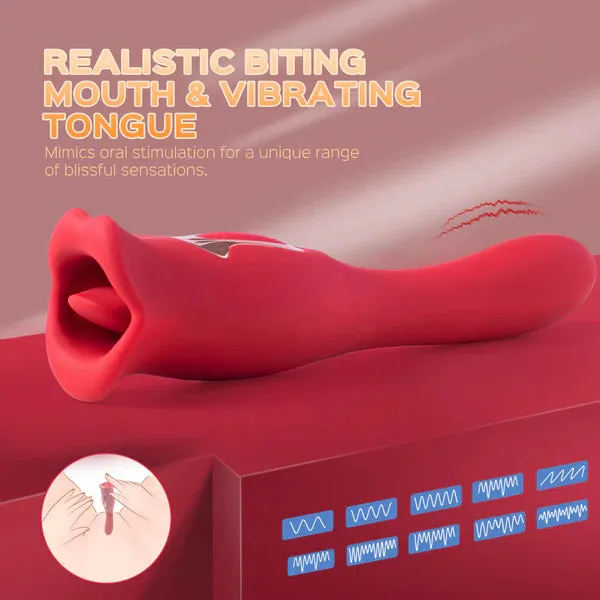 honeysx Female Sex Toys Biting Mouth Vibrating Tongue Clit Stimulator Gspot Vibrator