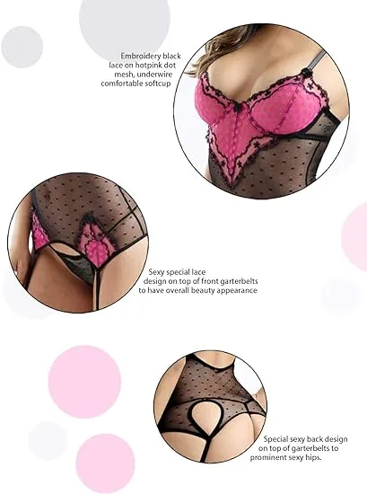 LOVE YOU SEXY Women Sexy Chemise Lingerie Babydoll with Garter Belt Bustier Corset Teddy Sleepwear Nighty Male Sex Toys