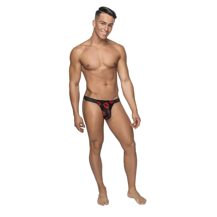 Male Power Kiss Me Micro Thong v Small Medium Sheer Lips Female Sex Toys