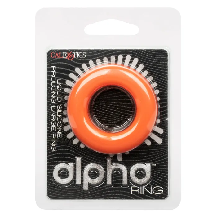 Male Sex Toys Calexotics Alpha Liquid Silicone Prolong Large Ring Orange