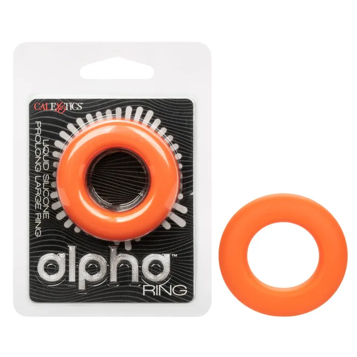 Male Sex Toys Calexotics Alpha Liquid Silicone Prolong Large Ring Orange