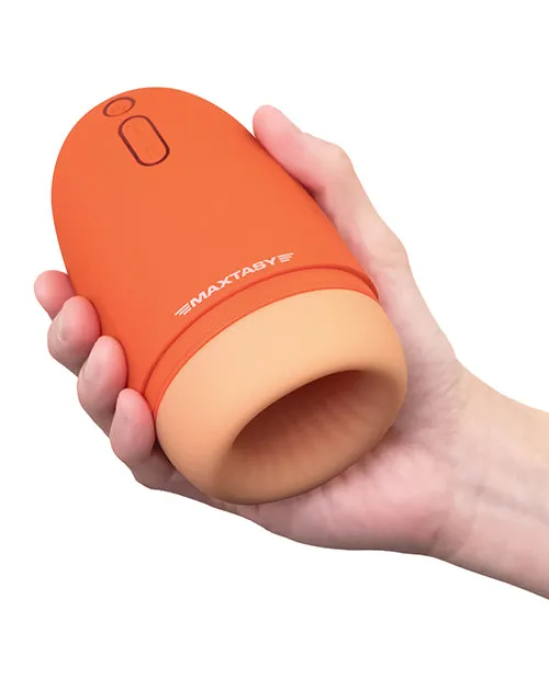 Male Sex Toys Maxtasy Maxtasy Stamina Master Heat up Vibrating Stroker Orange