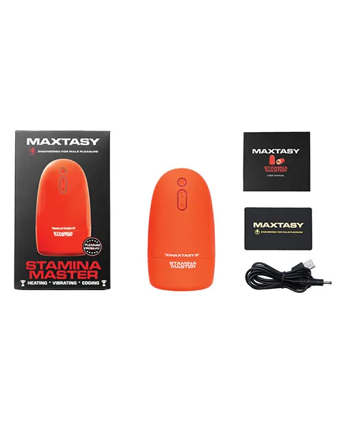 Male Sex Toys Maxtasy Maxtasy Stamina Master Heat up Vibrating Stroker Orange