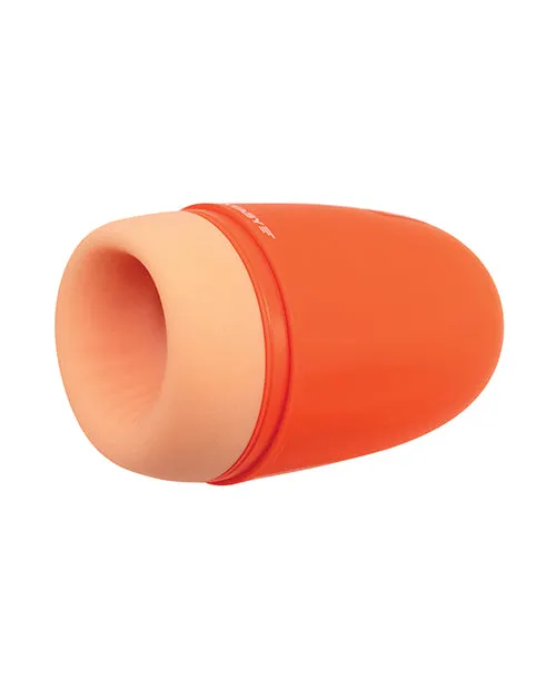Male Sex Toys Maxtasy Maxtasy Stamina Master Heat up Vibrating Stroker Orange