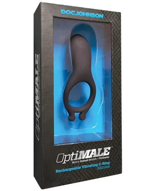 OptiMALE Rechargeable Vibrating Cock Ring Black Doc Johnson Male Sex Toys