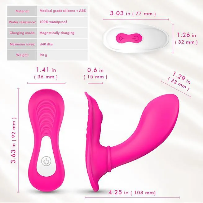 Phanxy Vibrators PHANXY Wearable Clitoris Gspot Vibrator Butterfly Vibrator
