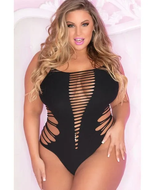 Pink Lipstick Slice Dice Seamless Bodysuit Black Fits Up To 2x Rene Rofe Vibrators Pink Lipstick Slice Dice Seamless Bodysuit Black Fits Up To 2x Rene Rofe Vibrators