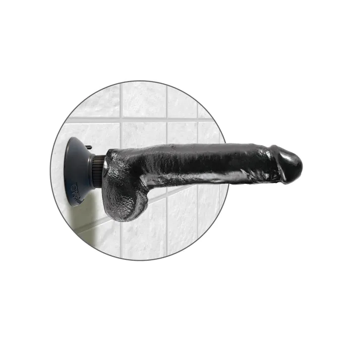 Pipedream Dildos King Cock 9Inch Vibrating Cock With Balls Black Pipedream Dildos King Cock 9Inch Vibrating Cock With Balls Black