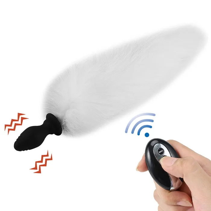 RUNYU Male Sex Toys Runyu Silicone vibrating anal plug can replace fox tail hair