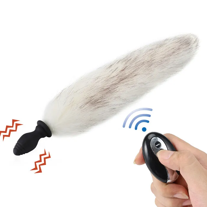 RUNYU Male Sex Toys Runyu Silicone vibrating anal plug can replace fox tail hair
