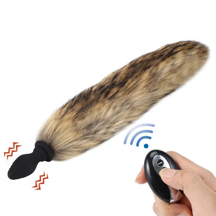 RUNYU Male Sex Toys Runyu Silicone vibrating anal plug can replace fox tail hair