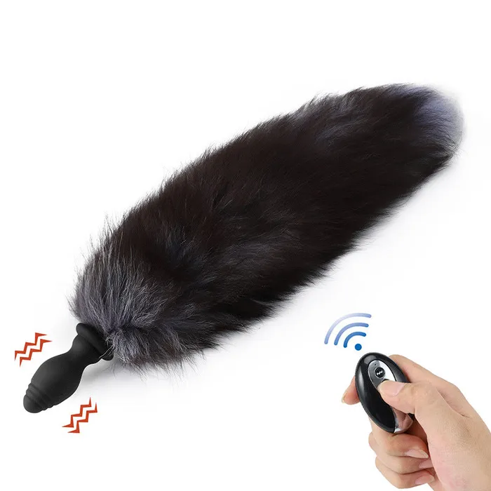 RUNYU Male Sex Toys Runyu Silicone vibrating anal plug can replace fox tail hair
