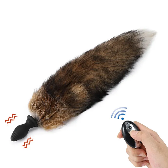 RUNYU Male Sex Toys Runyu Silicone vibrating anal plug can replace fox tail hair