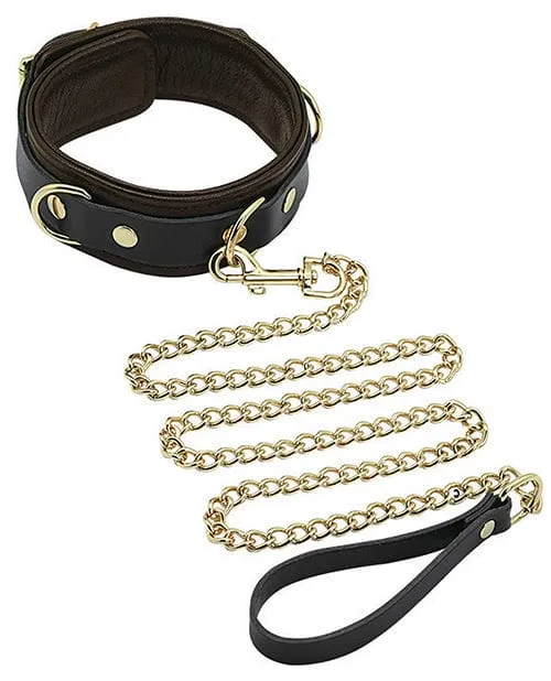 Spartacus Male Sex Toys Spartacus Collar Leash Brown Leather with Gold Accent Hardware Spartacus Male Sex Toys Spartacus Collar Leash Brown Leather with Gold Accent Hardware