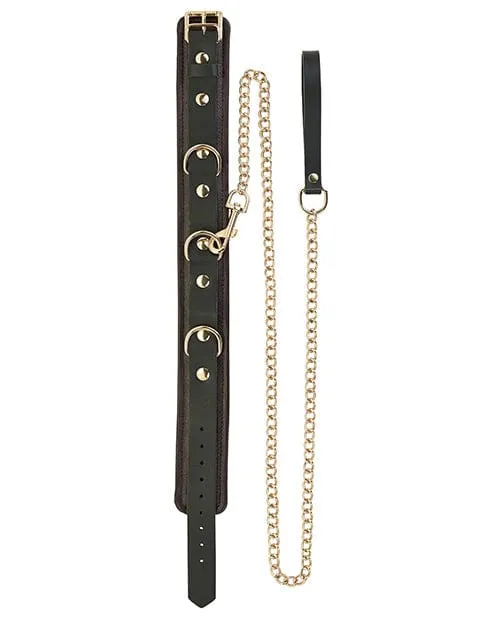 Spartacus Male Sex Toys Spartacus Collar Leash Brown Leather with Gold Accent Hardware Spartacus Male Sex Toys Spartacus Collar Leash Brown Leather with Gold Accent Hardware