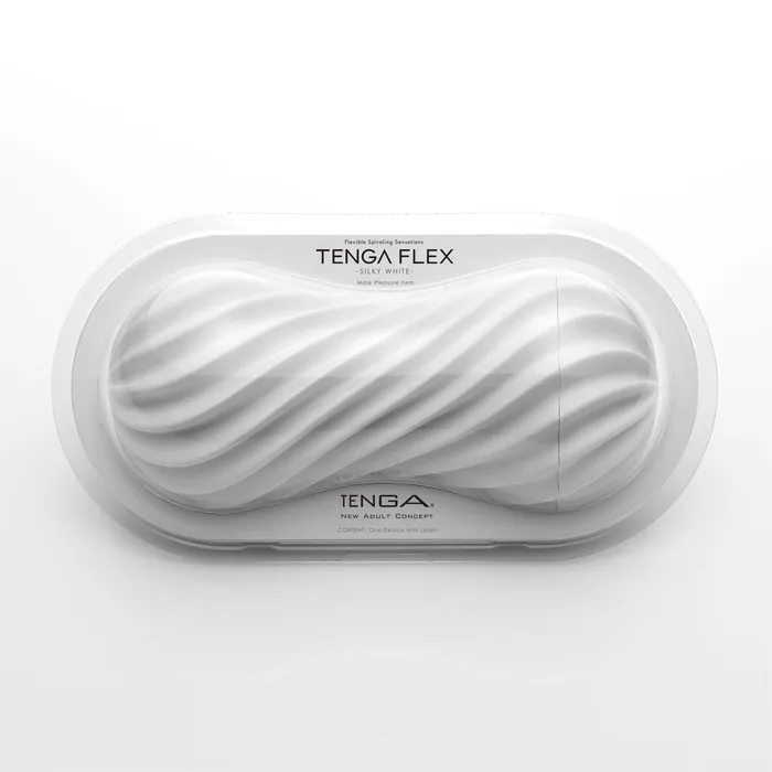 Tenga Male Sex Toys Tenga Flex Silky Spiraling Reusable Stroker White