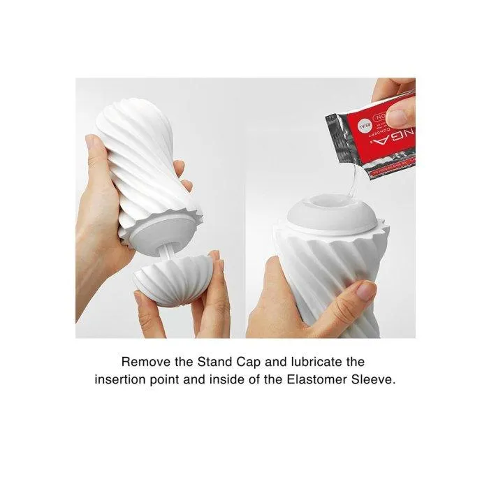 Tenga Male Sex Toys Tenga Flex Silky Spiraling Reusable Stroker White