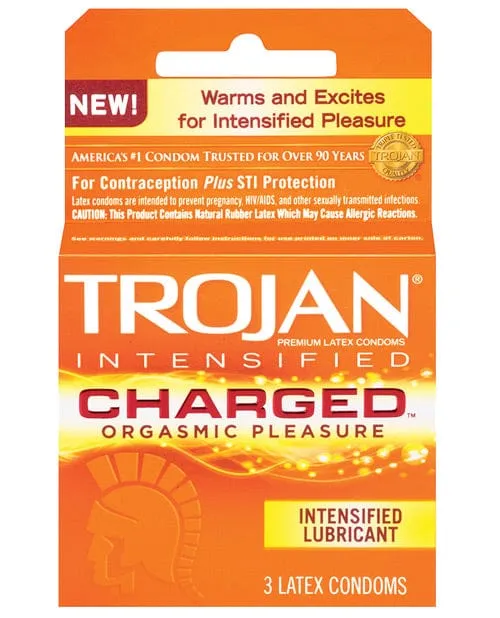 Trojan Intensified Charged Condoms Box Of 3 Trojan Anal