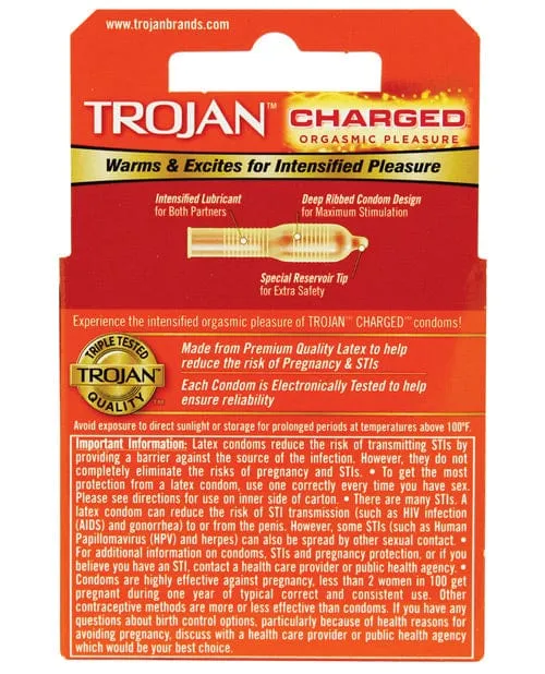 Trojan Intensified Charged Condoms Box Of 3 Trojan Anal Trojan Intensified Charged Condoms Box Of 3 Trojan Anal