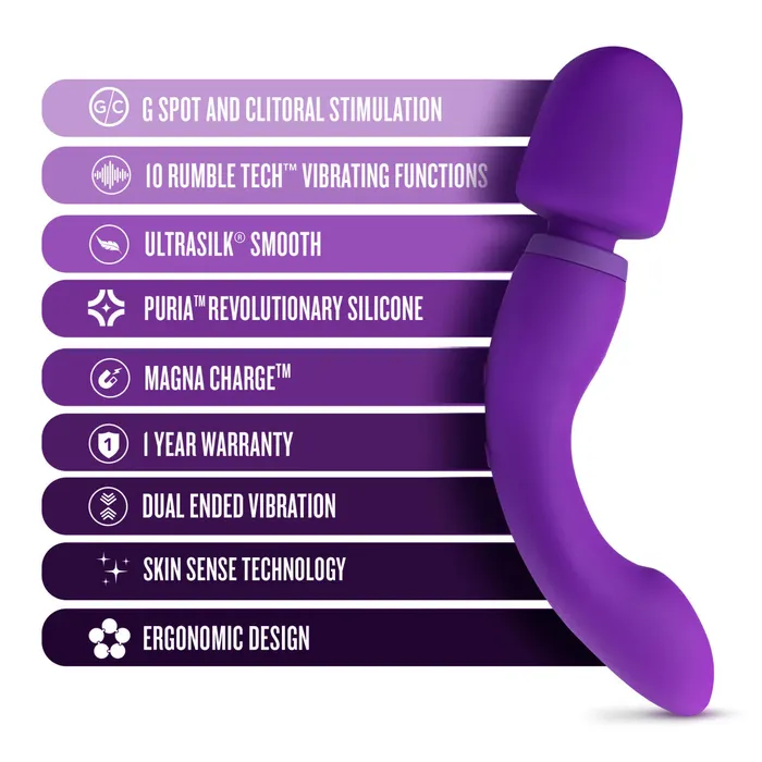 Vibrators BLUSH BlushDual Sense 10 Function Massage Wand With RumbleTech