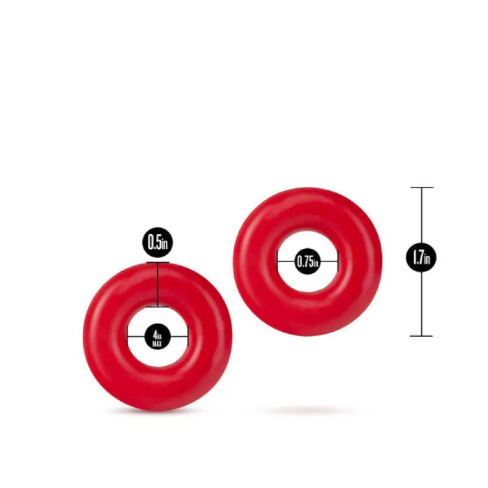Vibrators Blush Novelties Stay Hard Donut Rings Oversized Red Vibrators Blush Novelties Stay Hard Donut Rings Oversized Red