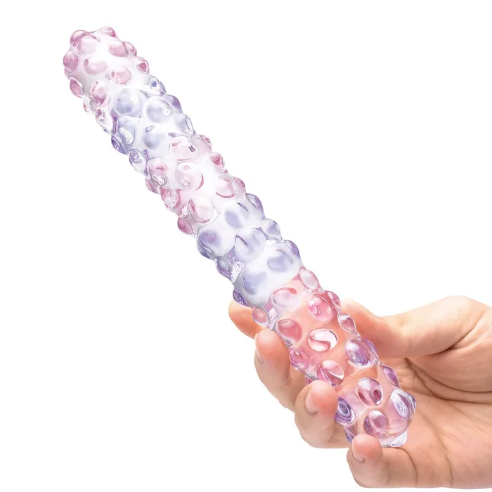 Vibrators Gls 9 Purple Rose Nubbed Dildo