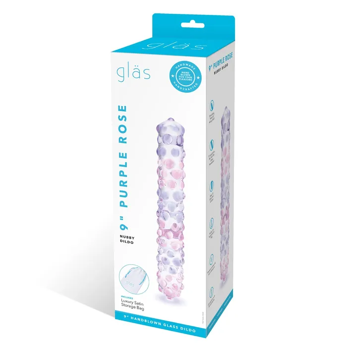 Vibrators Gls 9 Purple Rose Nubbed Dildo