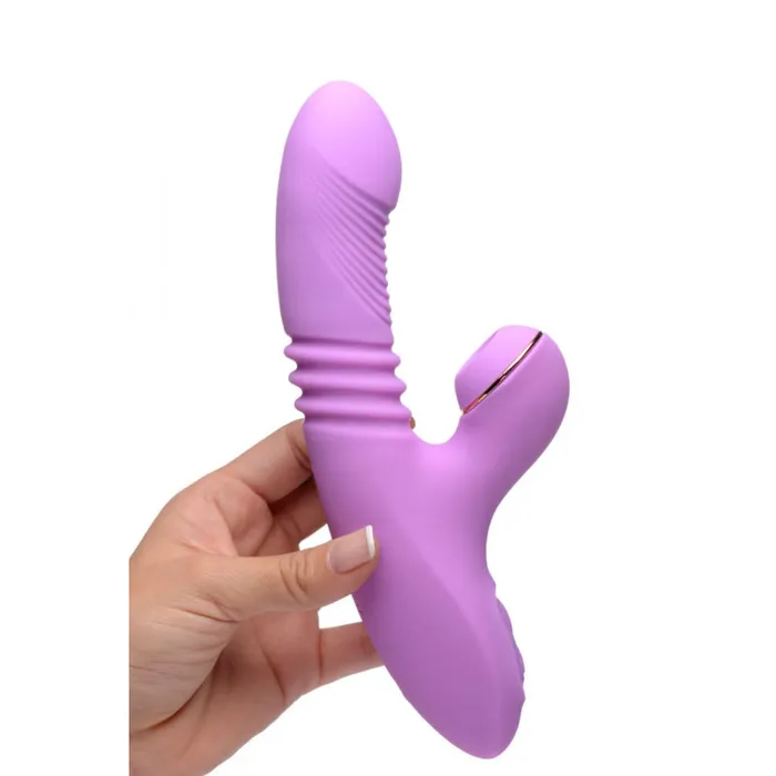 XR Brands inmi Shegasm Thrusting Suction Rabbit Purple Vibrators XR Brands inmi Shegasm Thrusting Suction Rabbit Purple Vibrators