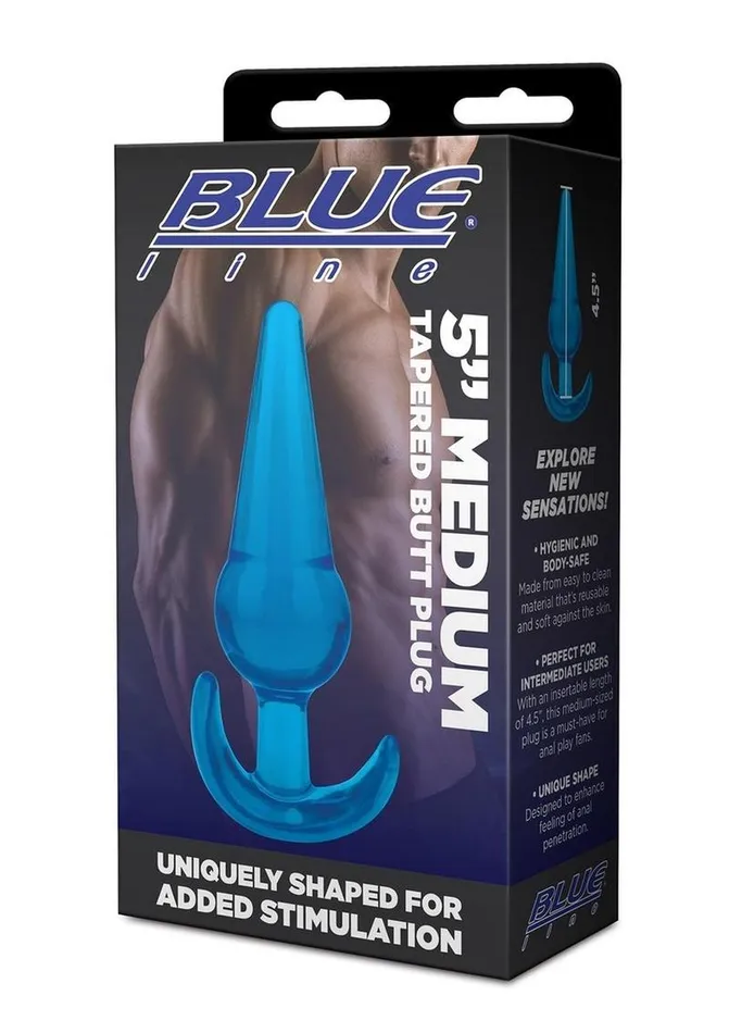 Anal Blue Line CandB Gear Blue Line Medium Tapered Butt Plug