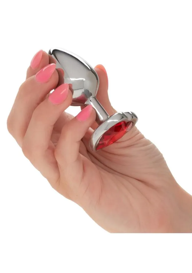 Anal Jewel Jewel Ruby Heart Aluminum Anal Plug