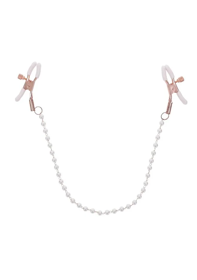 Couples Sex and Mischief Sex and Mischief Peaches N Creame Pearl Nipple Clamps Couples Sex and Mischief Sex and Mischief Peaches N Creame Pearl Nipple Clamps