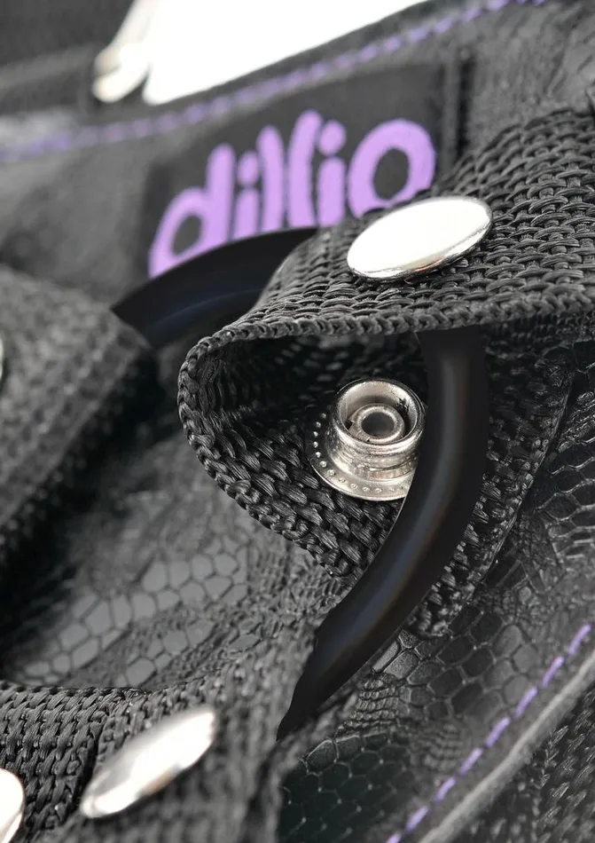 Dillio Dillio StrapOn Suspender Harness Set Black with Silicone Dildo Female Sex Toys
