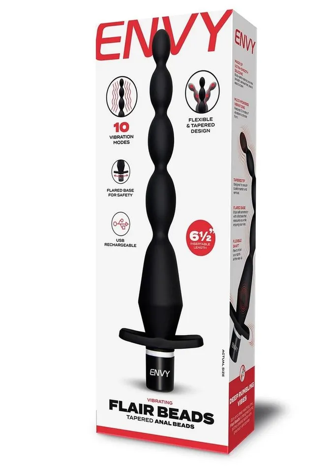 Envy Toys Vibrating Flair Beads Rechargeable Silicone Tapered Anal Beads Envy Toys Anal