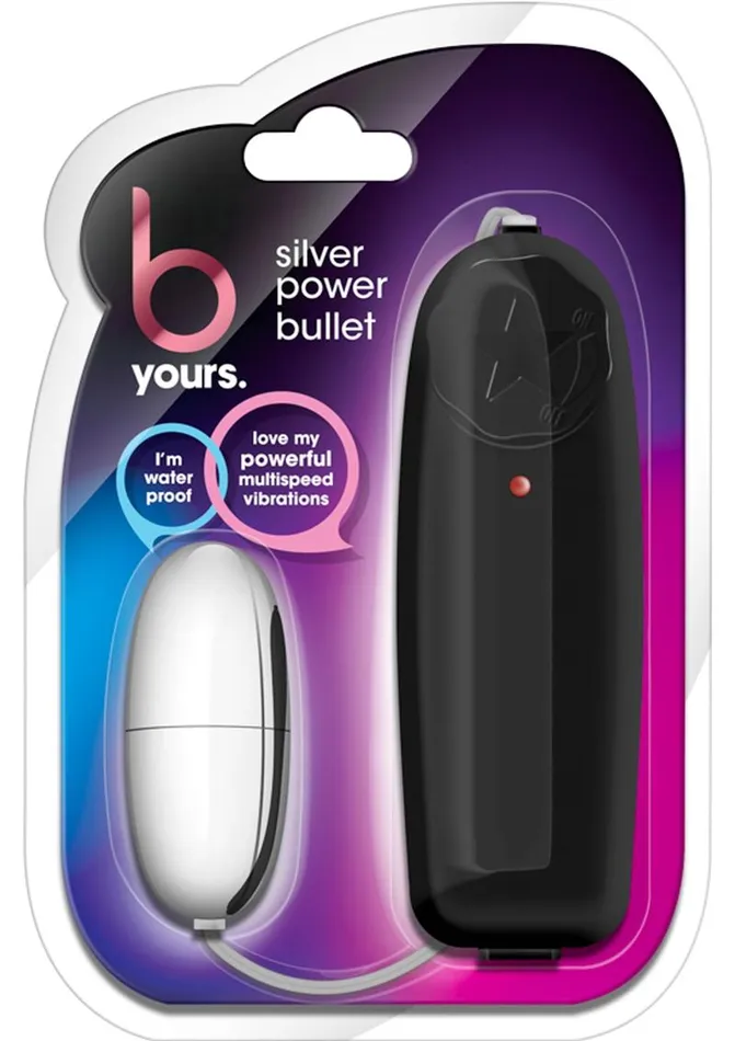 Female Sex Toys B Yours Silver Power Bullet with Remote Control B Yours