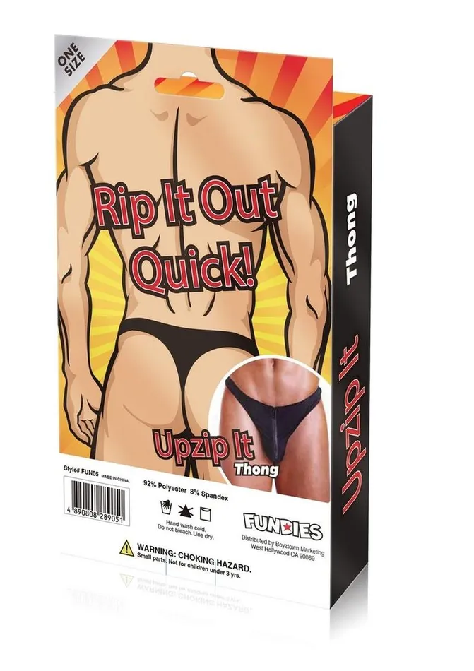 Fundies Unzip It Thong with Black Zorro Mask Fundies Anal